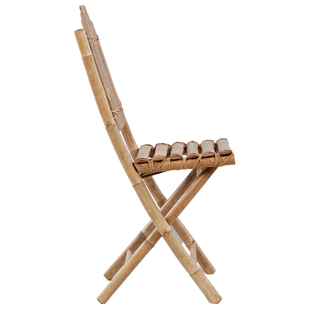 5-dijelni sklopivi vrtni blagovaonski set od bambusa Siva 40 x 40 x 7 cm