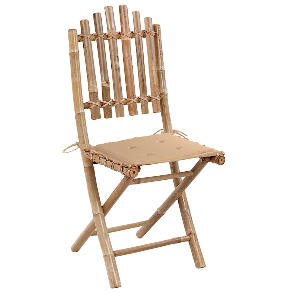 5-dijelni sklopivi vrtni blagovaonski set od bambusa Bež 40 x 40 x 4 cm