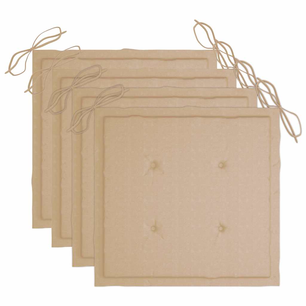 5-dijelni sklopivi vrtni blagovaonski set od bambusa Bež 40 x 40 x 4 cm
