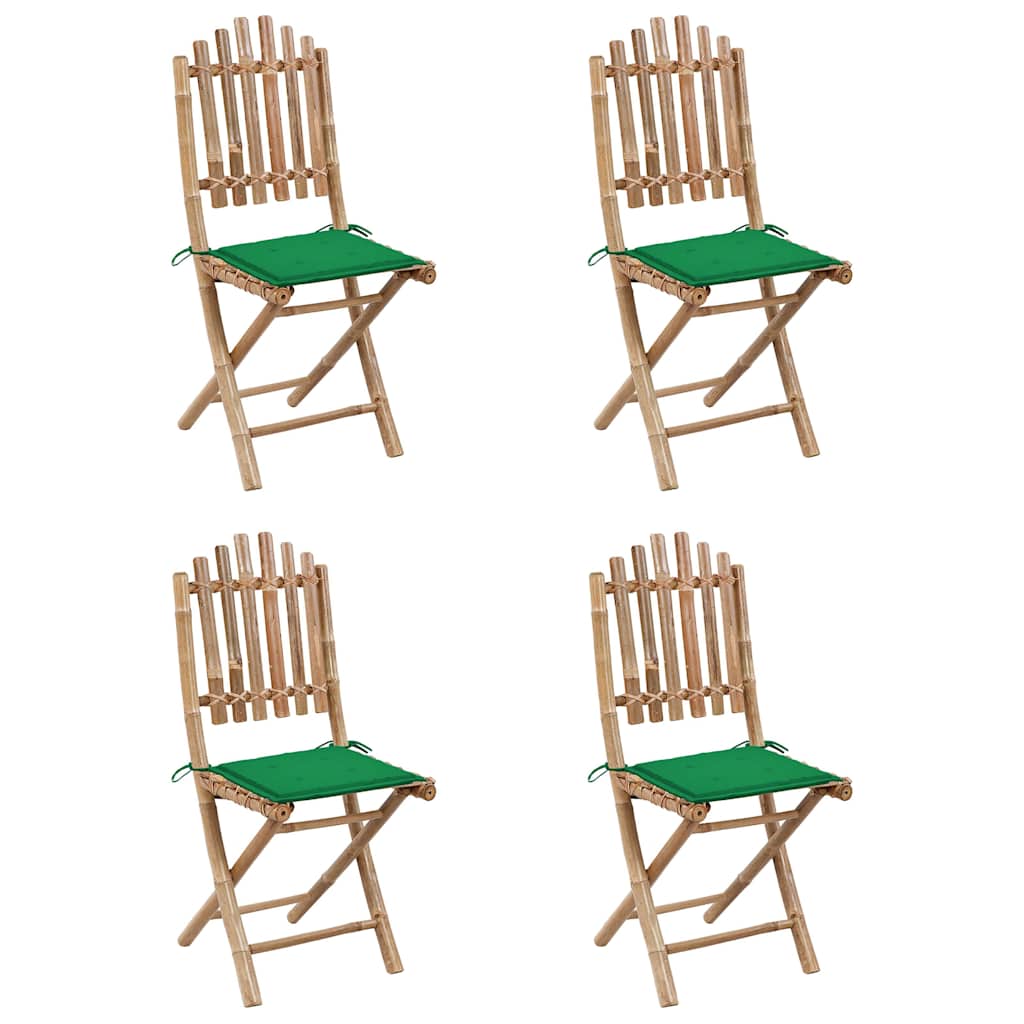 5-dijelni sklopivi vrtni blagovaonski set od bambusa Zelena 40 x 40 x 4 cm