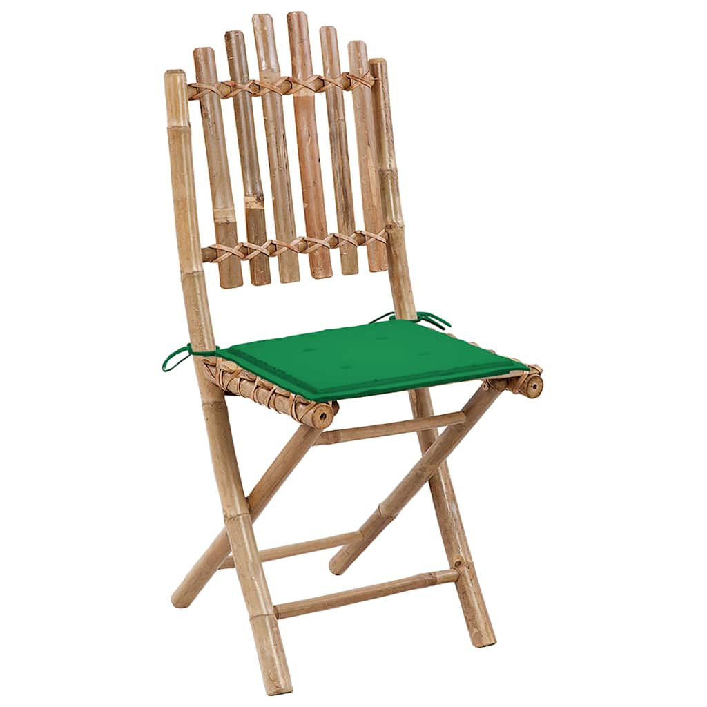5-dijelni sklopivi vrtni blagovaonski set od bambusa Zelena 40 x 40 x 4 cm