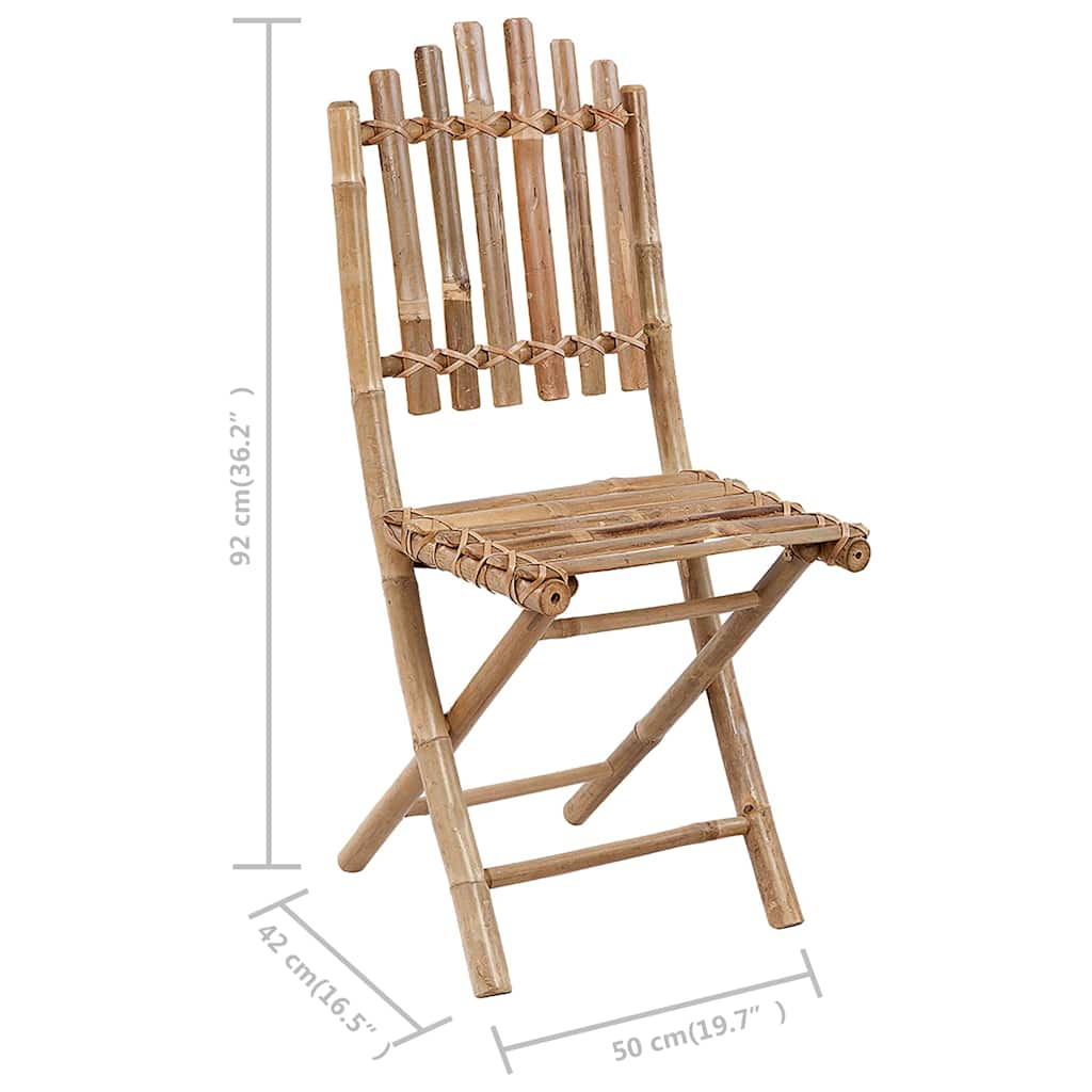 5-dijelni sklopivi vrtni blagovaonski set od bambusa Zelena 40 x 40 x 4 cm