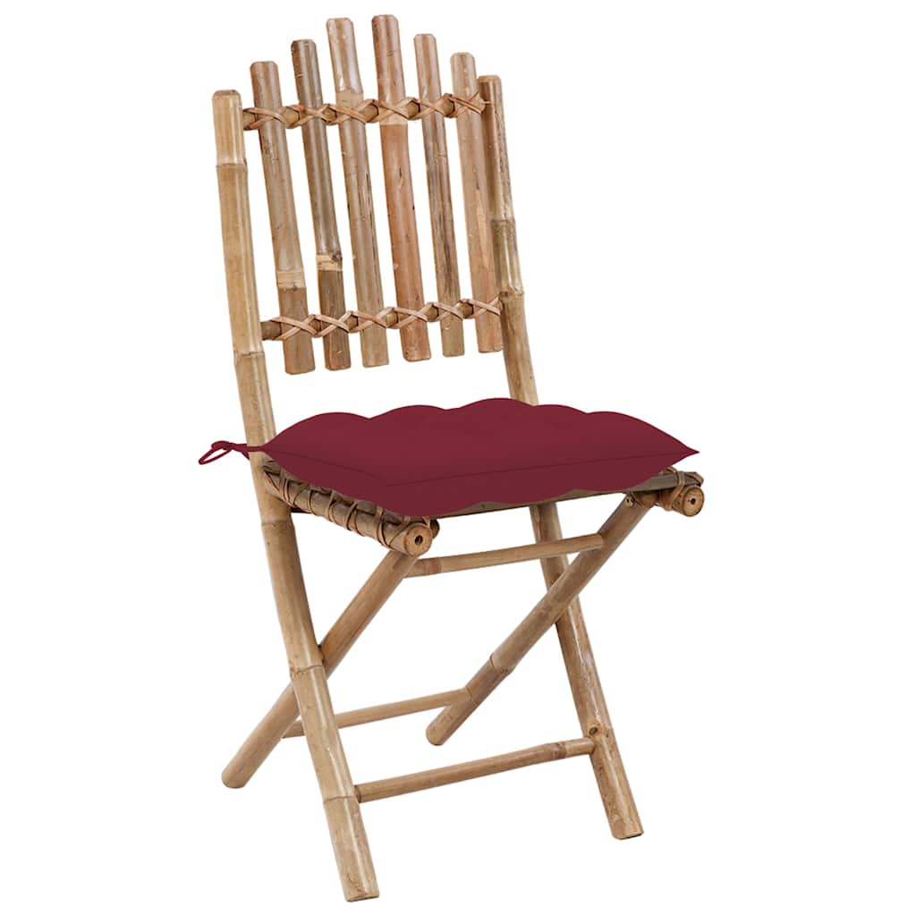 5-dijelni sklopivi vrtni blagovaonski set od bambusa Siva 40 x 40 x 7 cm