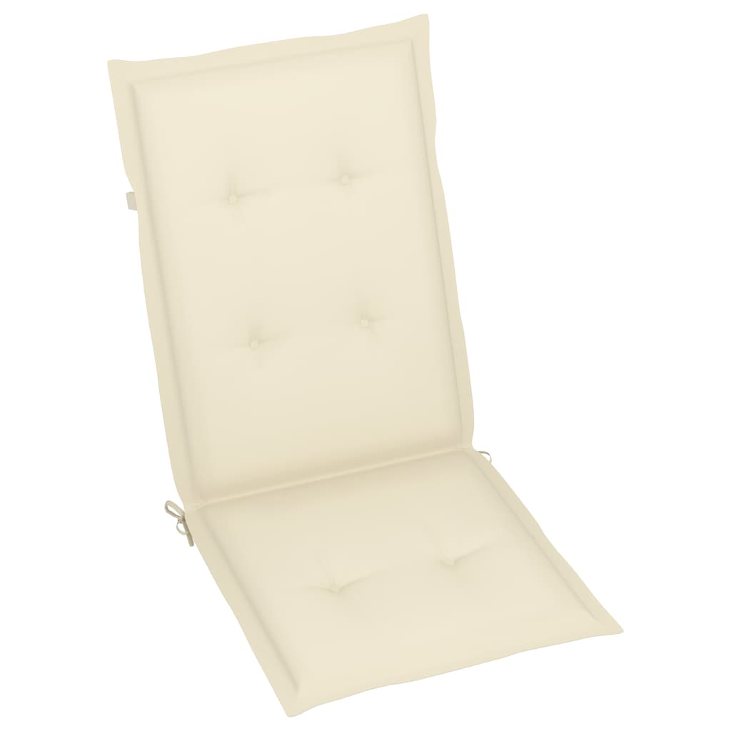 Sklopive stolice 6 kom s jastucima od punog bagremovog drveta Krema 120 x 50 x 3 cm