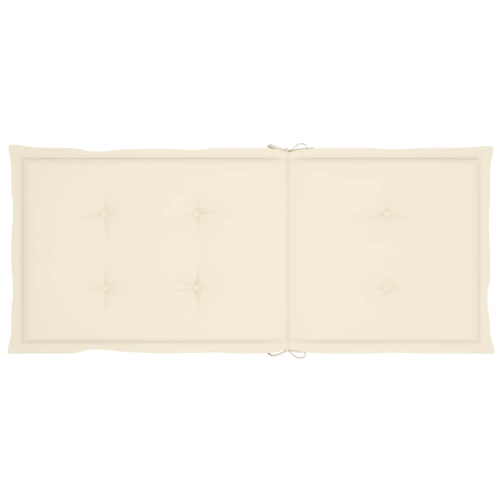 Sklopive stolice 6 kom s jastucima od punog bagremovog drveta Krema 120 x 50 x 3 cm