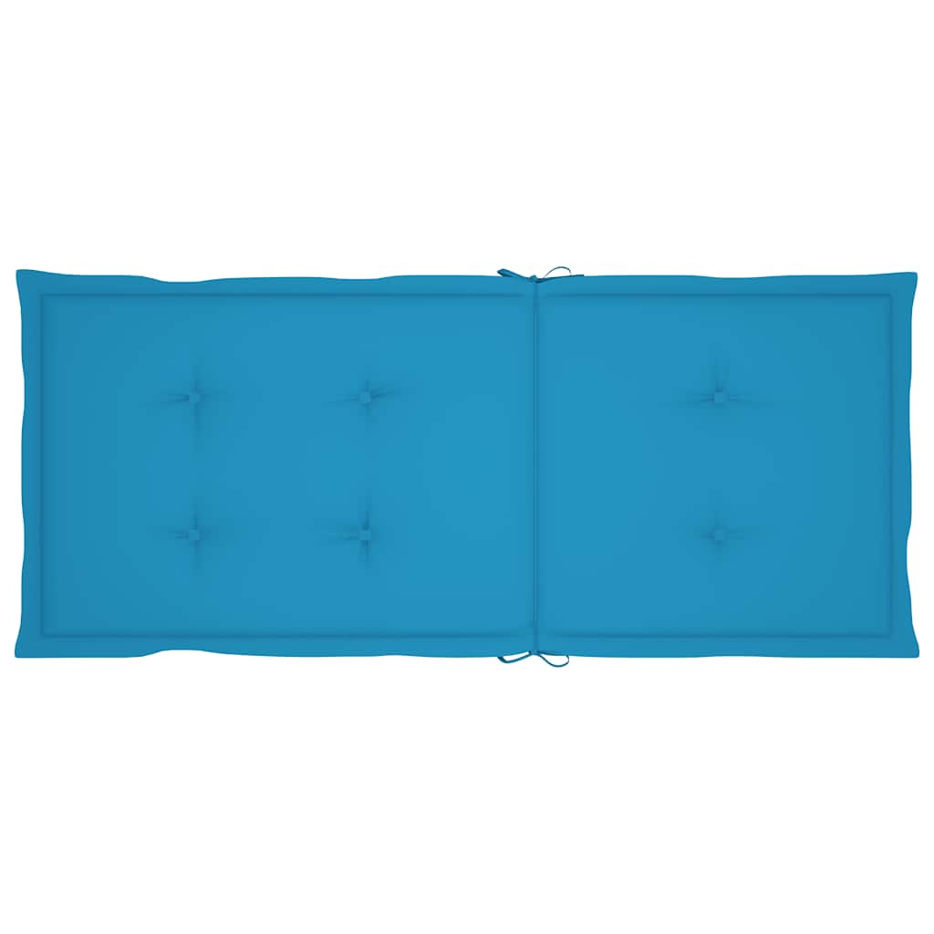 Sklopive stolice 6 kom s jastucima od punog bagremovog drveta Plava 120 x 50 x 3 cm