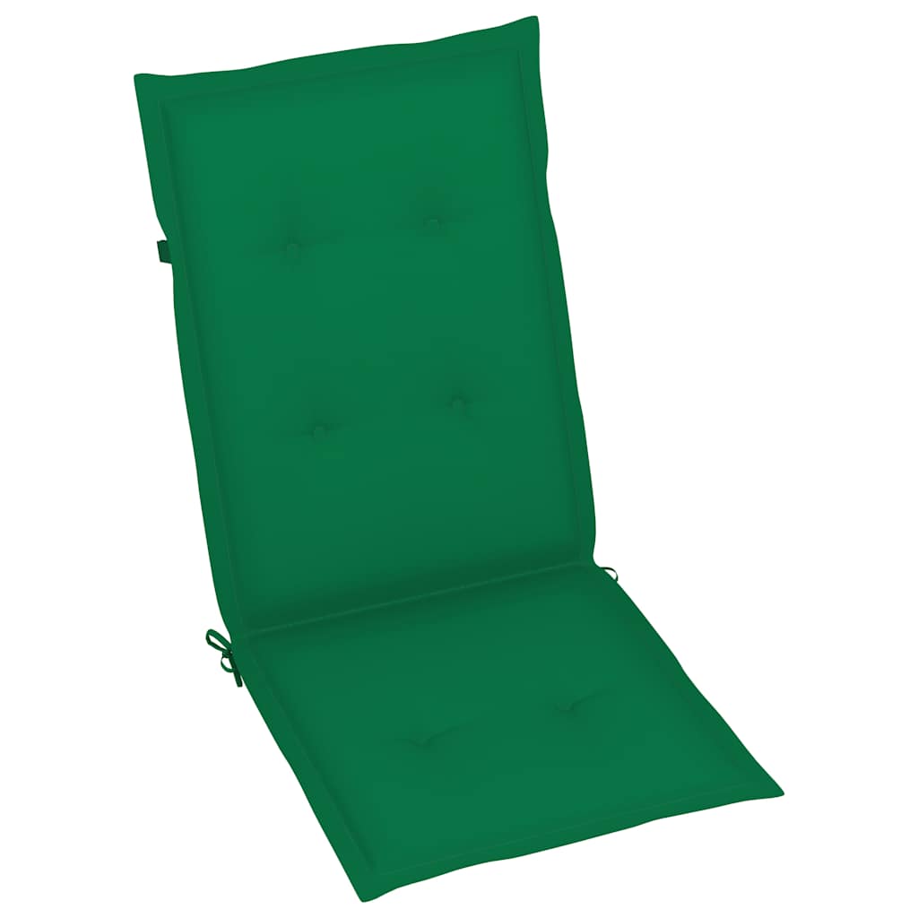 Sklopive stolice 6 kom s jastucima od punog bagremovog drveta Zelena 120 x 50 x 3 cm