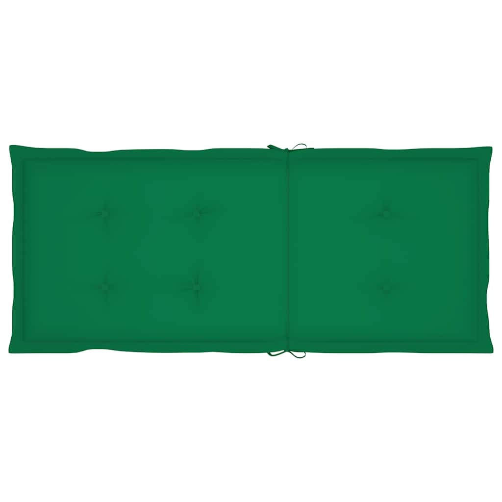 Sklopive stolice 6 kom s jastucima od punog bagremovog drveta Zelena 120 x 50 x 3 cm