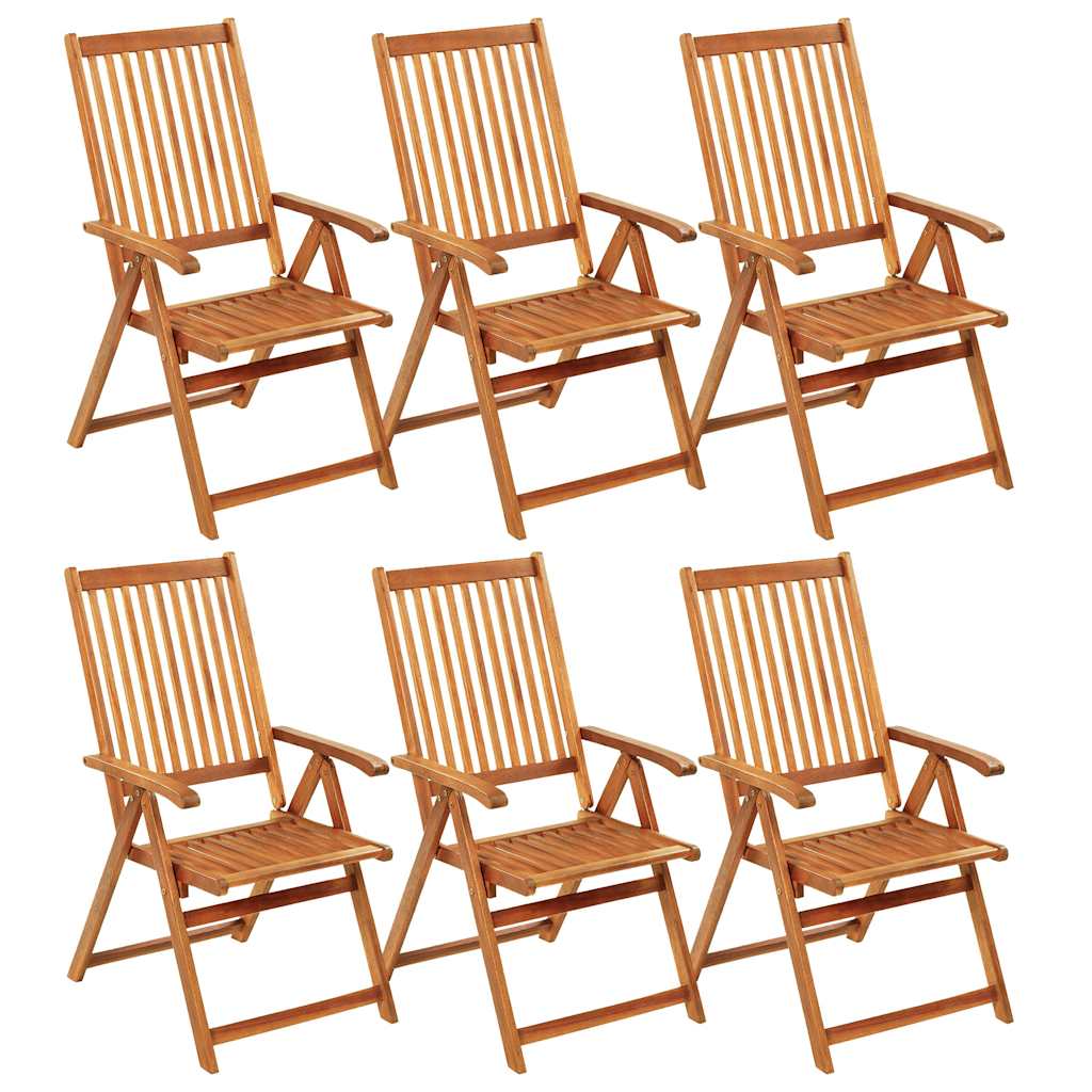 Sklopive stolice 6 kom s jastucima od punog bagremovog drveta Plava 120 x 50 x 3 cm