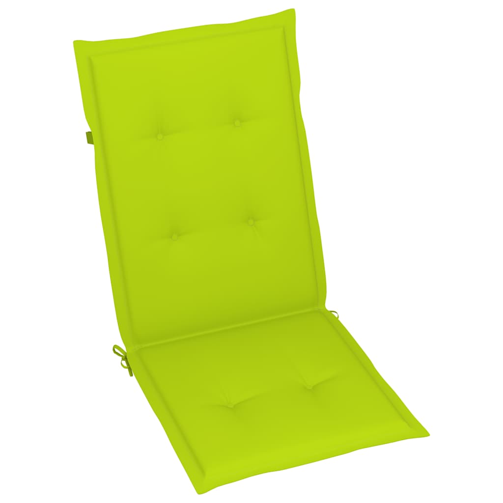 Sklopive stolice 6 kom s jastucima od punog bagremovog drveta Zelena 120 x 50 x 3 cm
