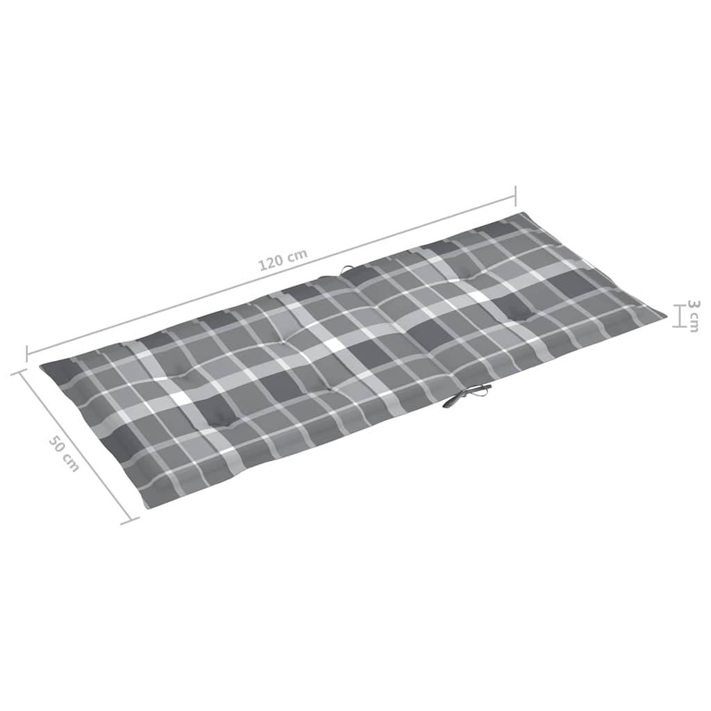 Sklopive stolice 6 kom s jastucima od punog bagremovog drveta Siva 120 x 50 x 3 cm