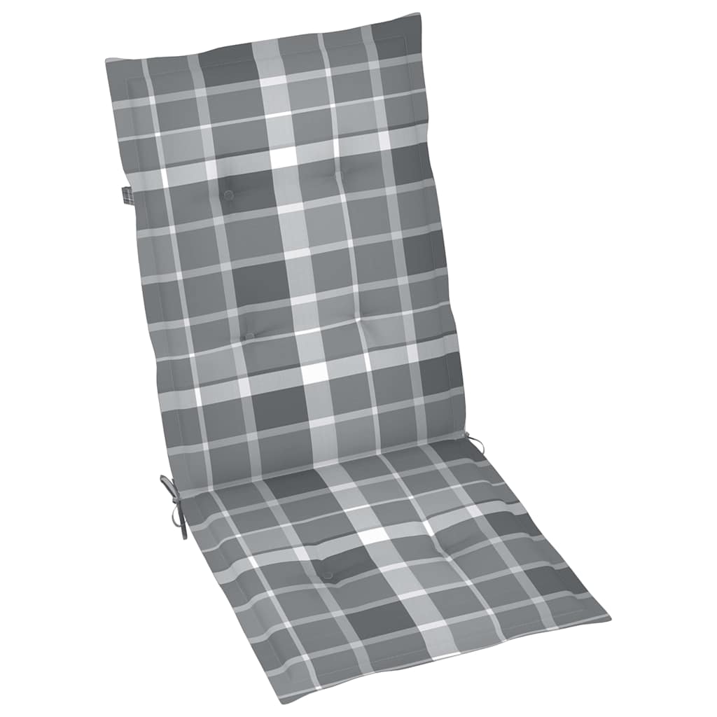 Sklopive stolice 6 kom s jastucima od punog bagremovog drveta Siva 120 x 50 x 3 cm