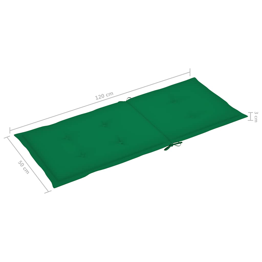 Sklopive stolice na razvlačenje, 4 kom. s jastucima, masivno drvo akacije Zelena 120 x 50 x 3 cm