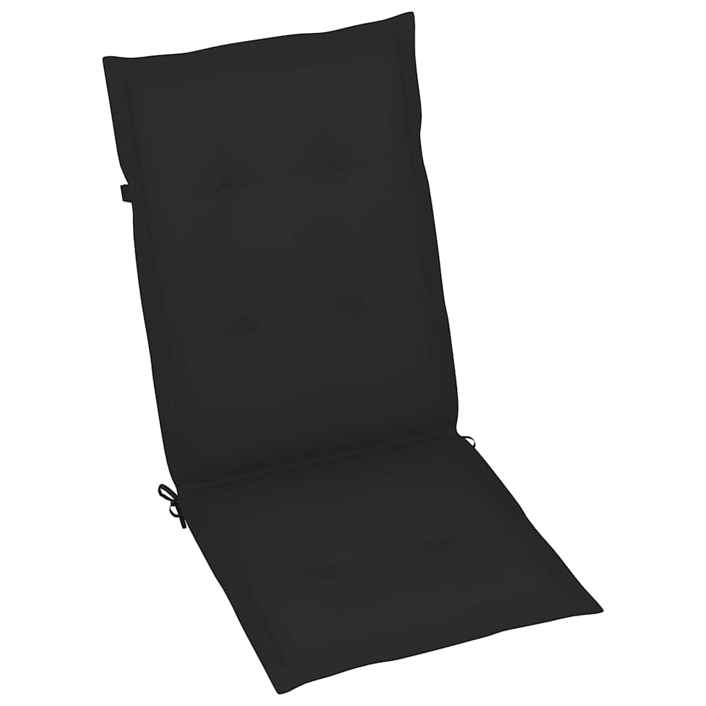 Sklopive stolice na razvlačenje, 4 kom. s jastucima, masivno drvo akacije Crna 120 x 50 x 3 cm