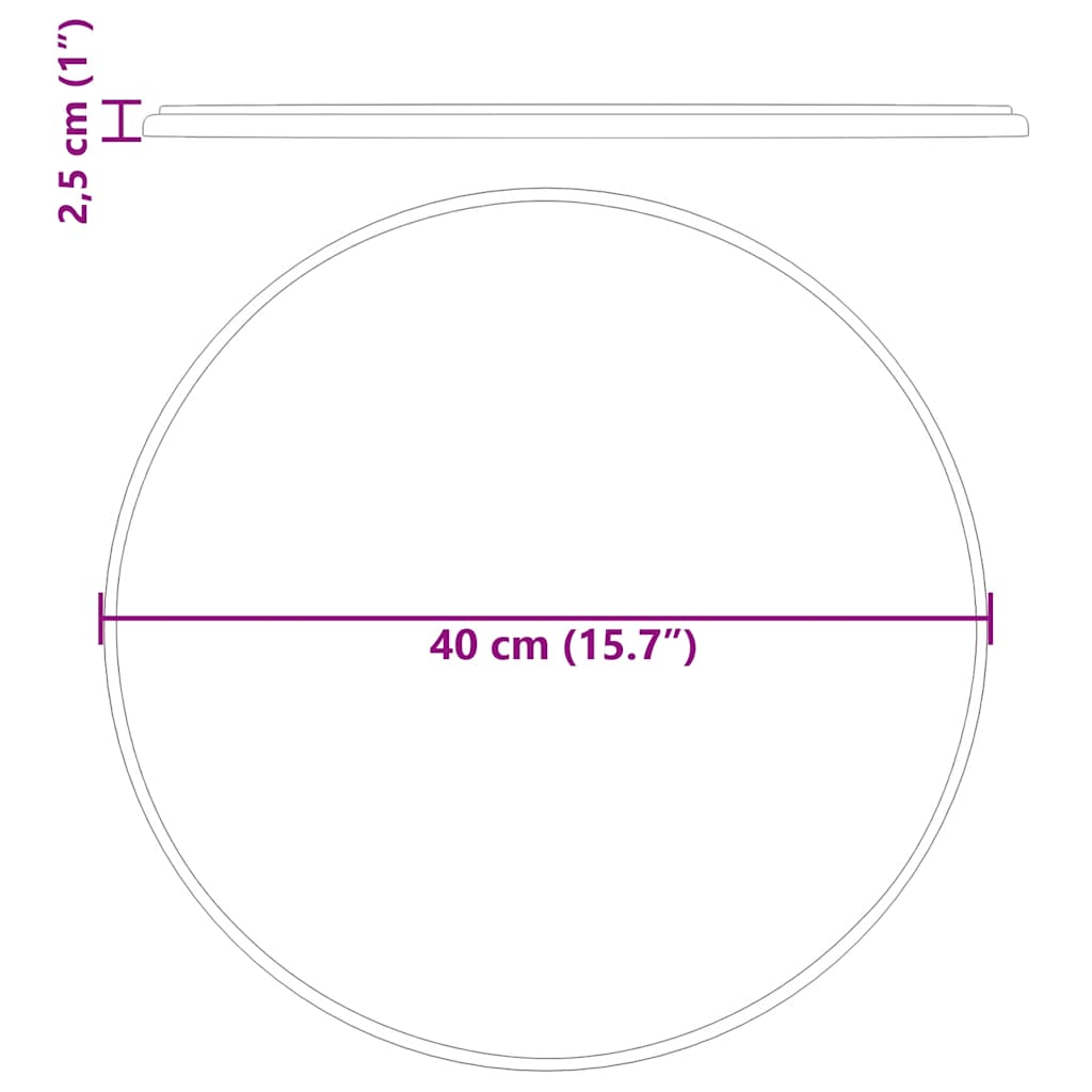 Stolna ploča siva Ø 40 x 2,5 cm mramorna