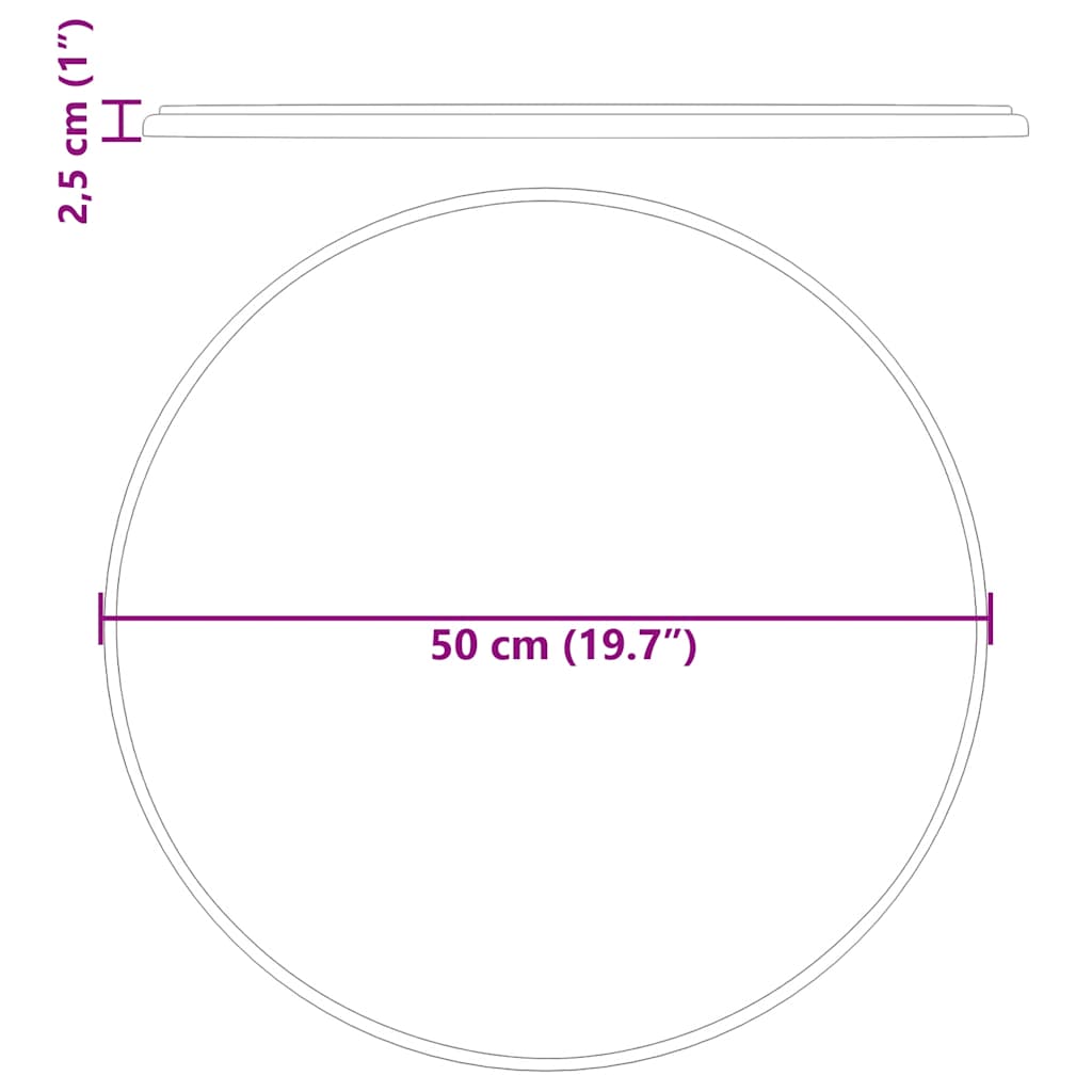 Stolna ploča siva Ø 50 x 2,5 cm mramorna