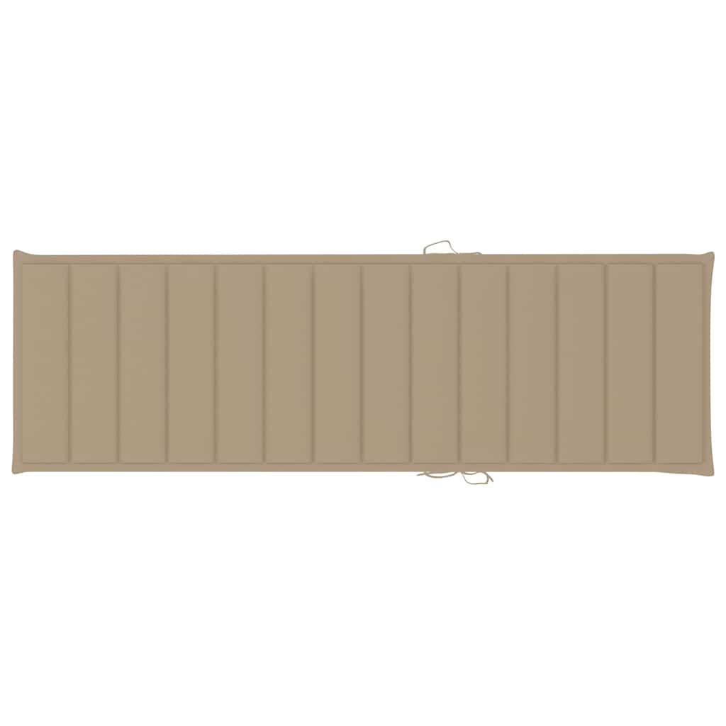Vrtna ležaljka sa stolićem i jastukom od impregnirane borovine Bež