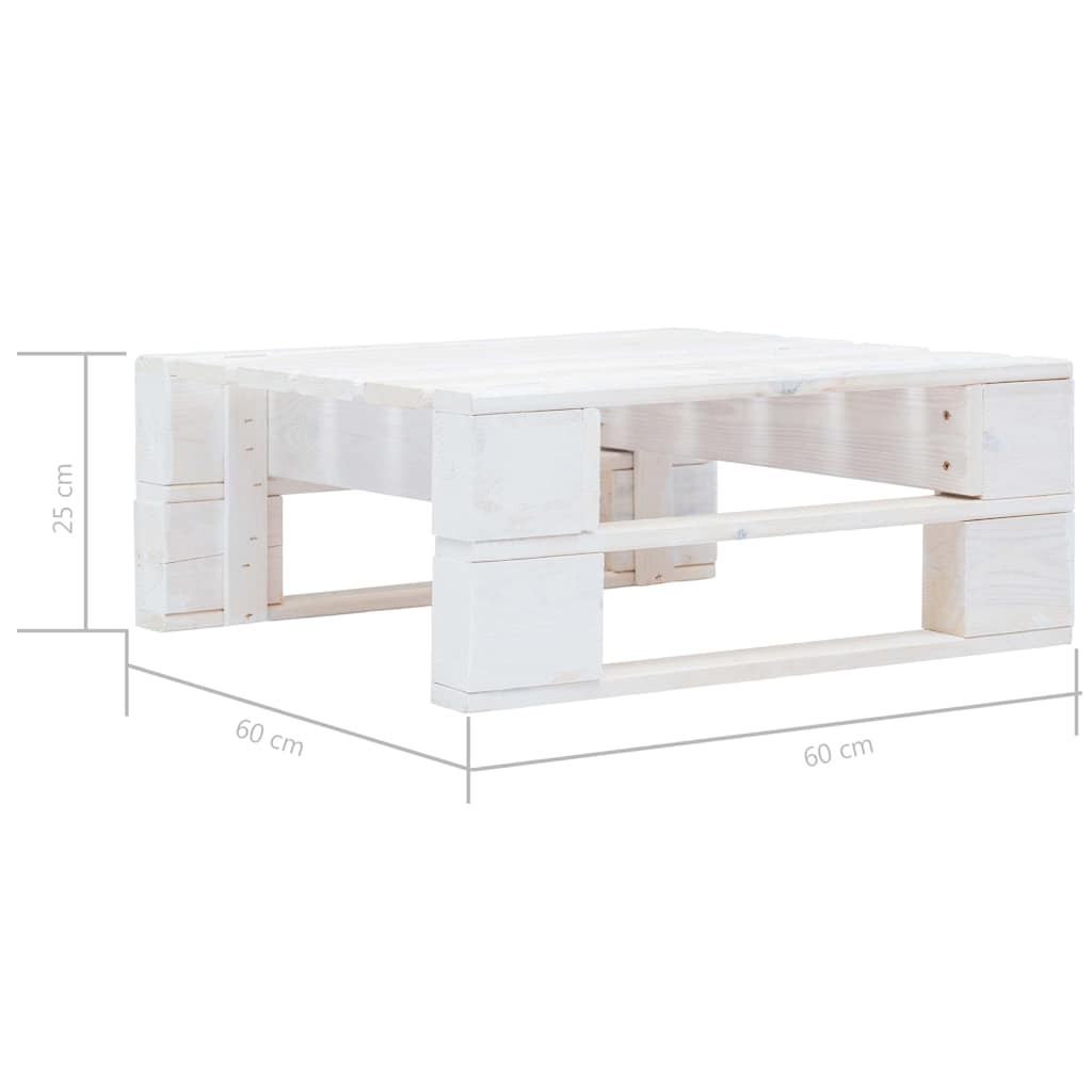 Vrtni tabure od paleta od bijelo impregnirane borovine Bijela