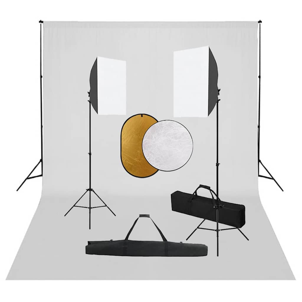 Fotografska oprema sa softboxovima, pozadinom i reflektorom Bijela 500 x 300 cm