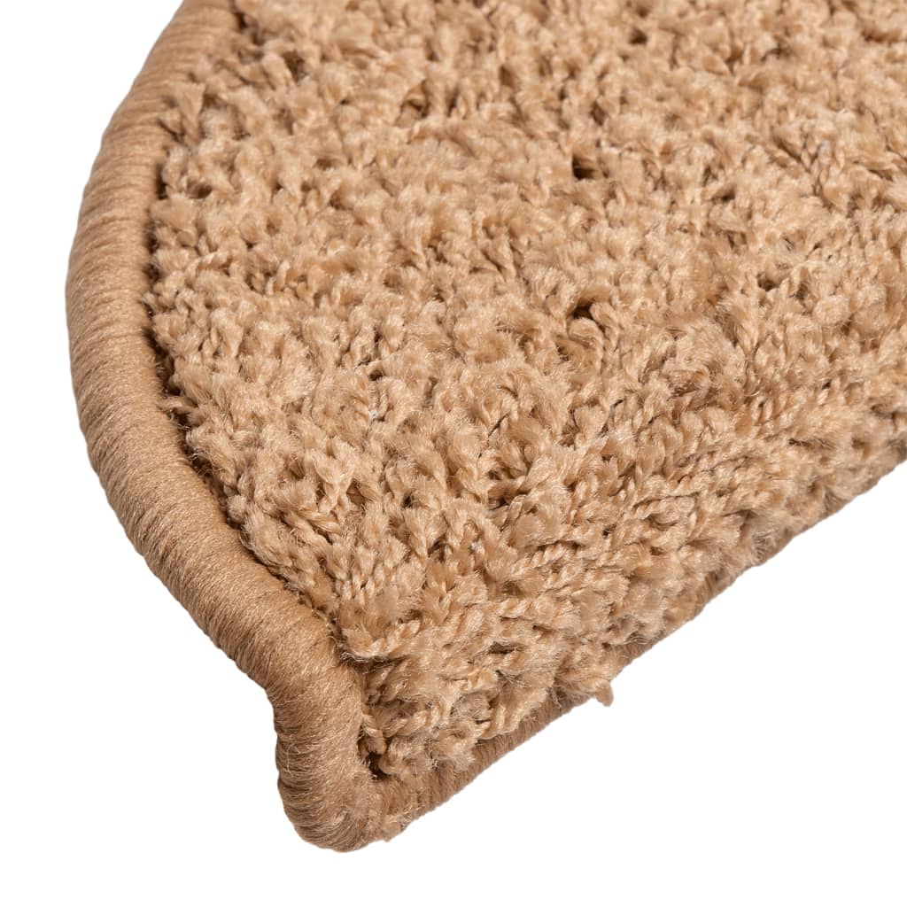 Prostirke za stepenice 10 kom 56x17x3 cm bež poluokrugle