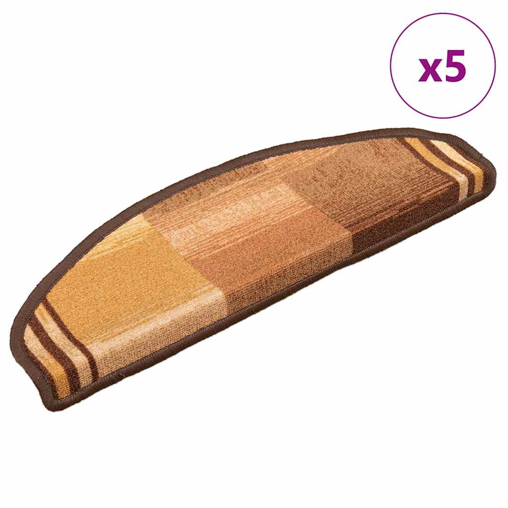 Otirači za stepenice samoljepljivi 5 kom 65x21x4 cm smeđi