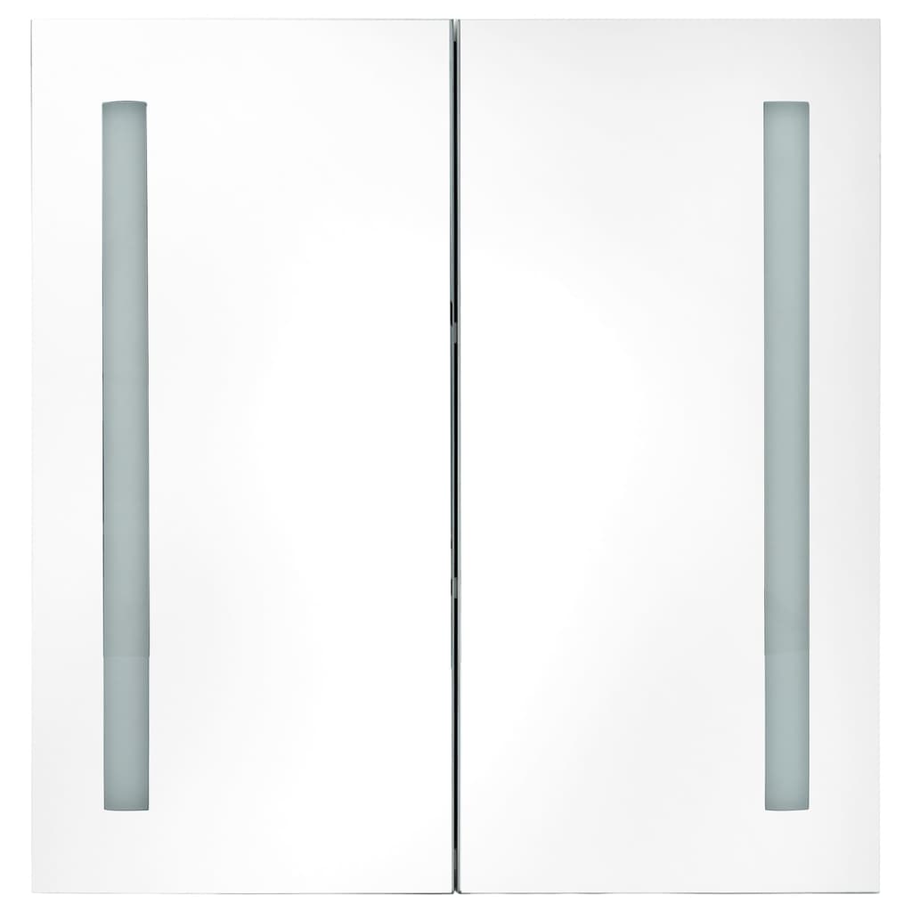 LED kupaonski ormarić s ogledalom sivi 62 x 14 x 60 cm