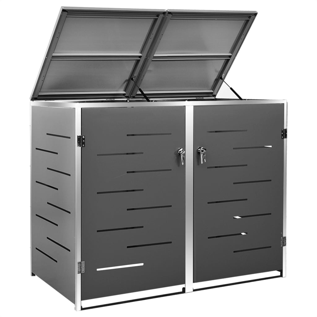 Spremište za dvije kante za smeće 138 x 77,5 x 112,5 cm čelično