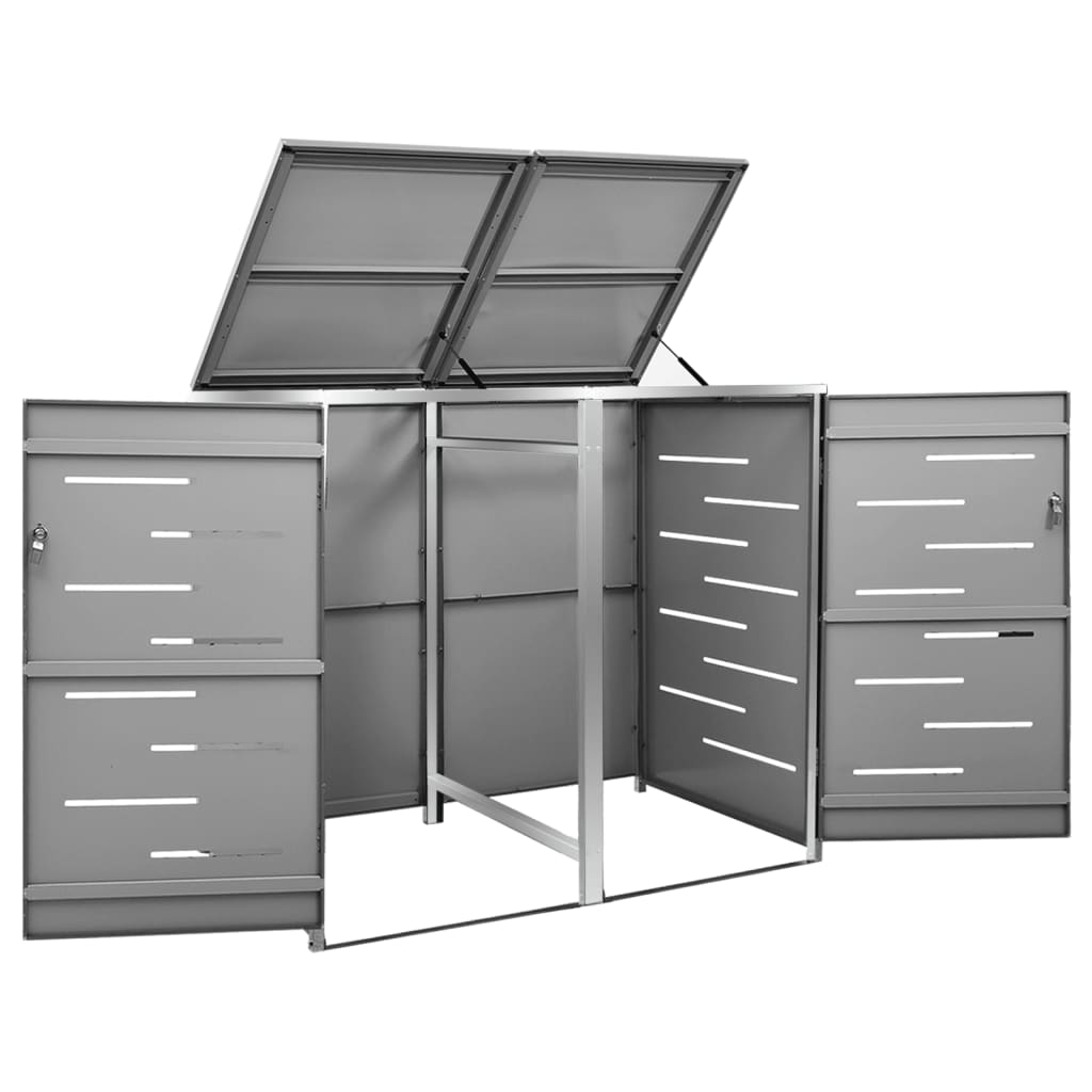 Spremište za dvije kante za smeće 138 x 77,5 x 112,5 cm čelično