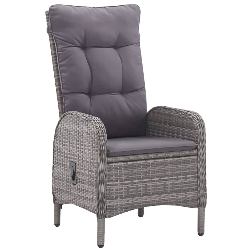 5-dijelni vrtni blagovaonski set sivi
