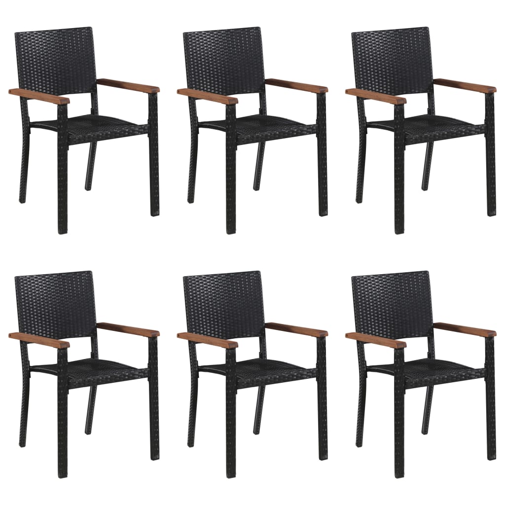 7-dijelni vrtni blagovaonski set crni
