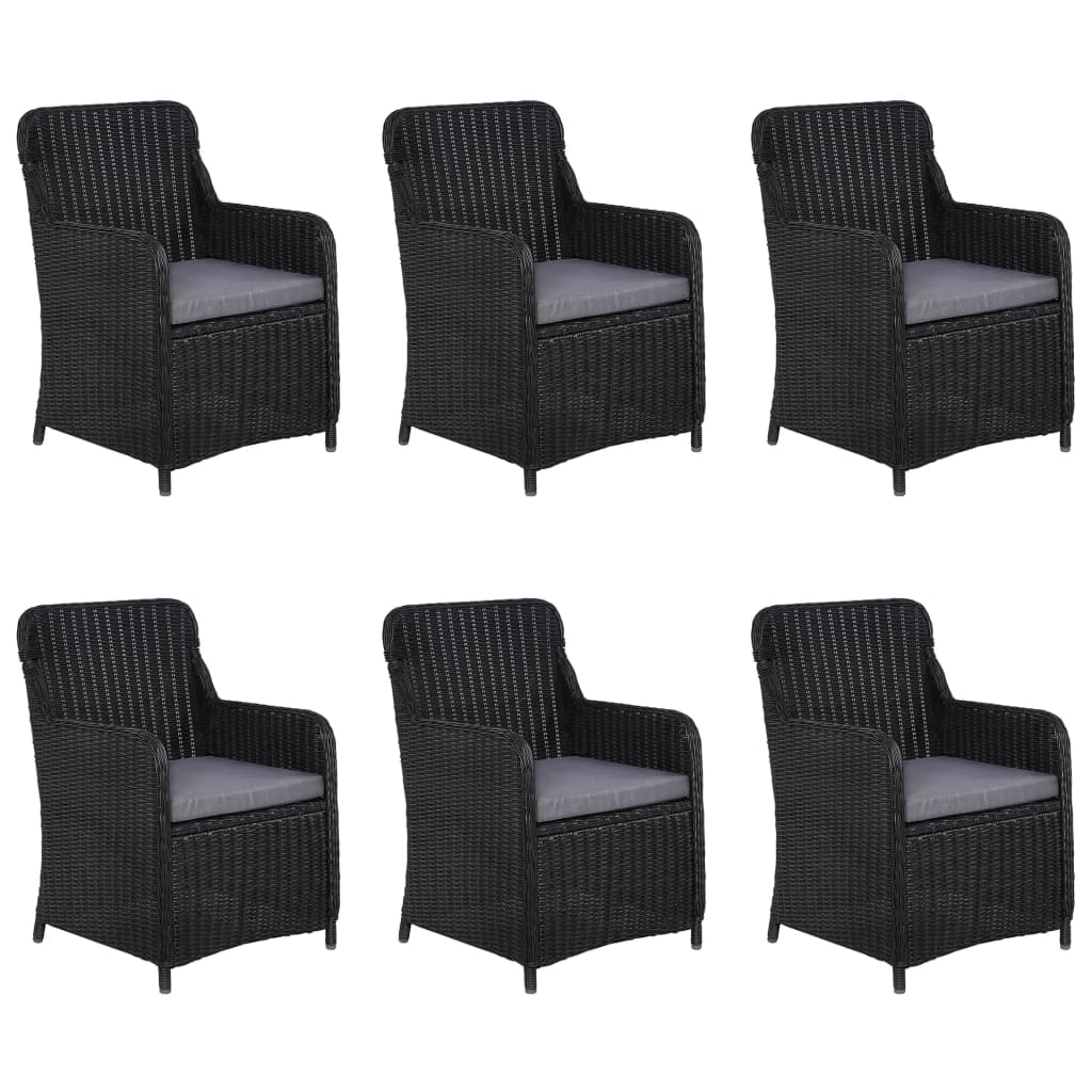 7-dijelni vrtni blagovaonski set crni