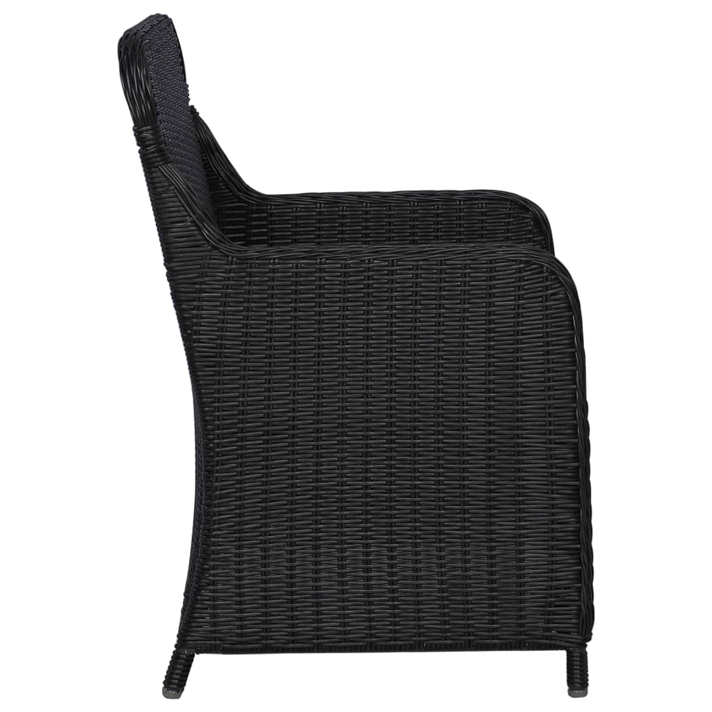 7-dijelni vrtni blagovaonski set crni
