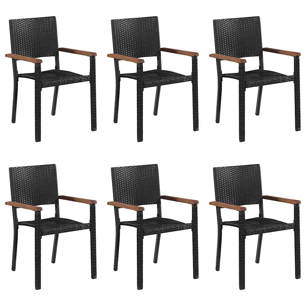 7-dijelni vrtni blagovaonski set crni