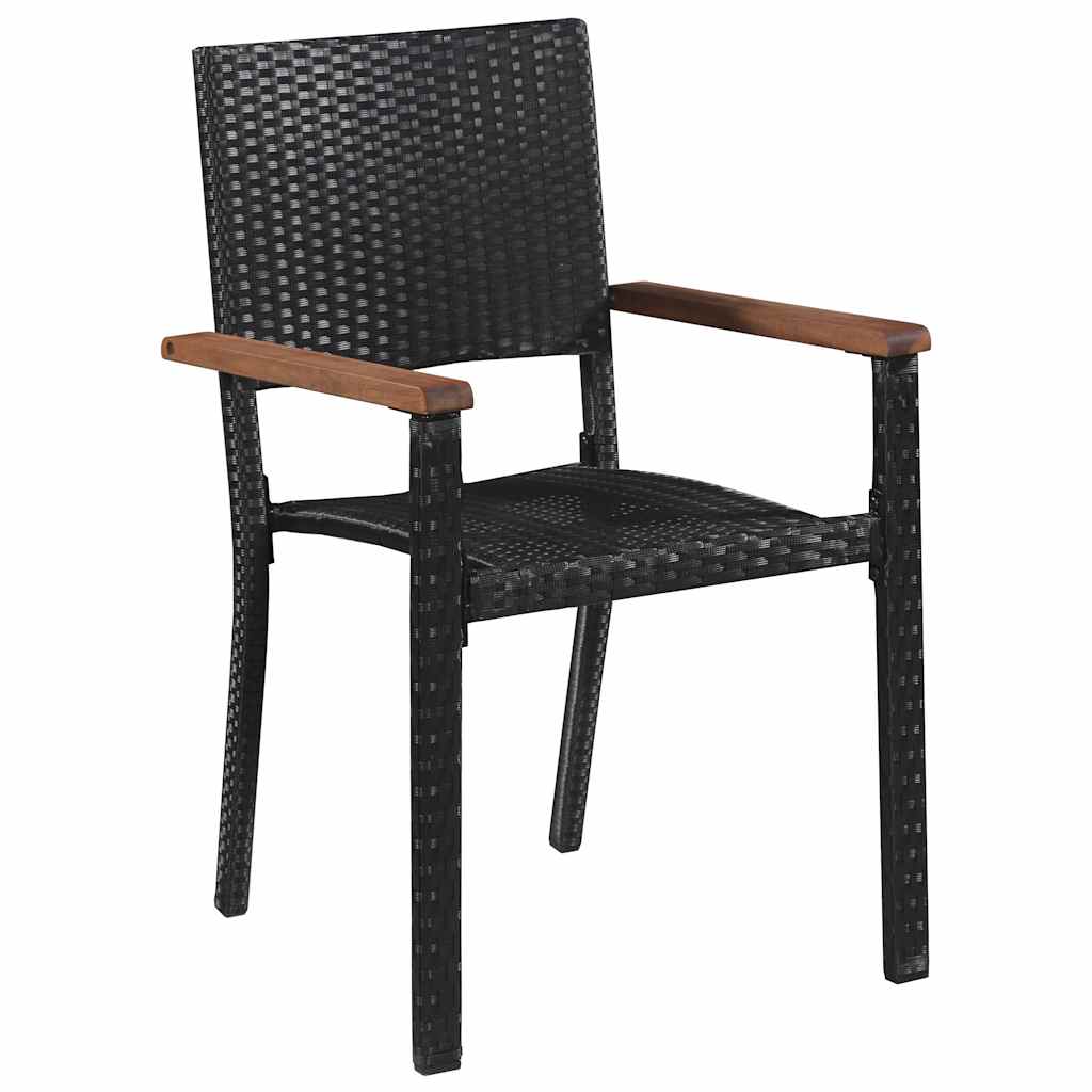 7-dijelni vrtni blagovaonski set crni