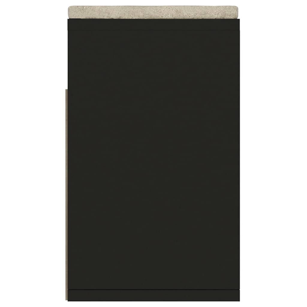 Klupa za cipele s jastukom crna 104x30x49 cm konstruirano drvo