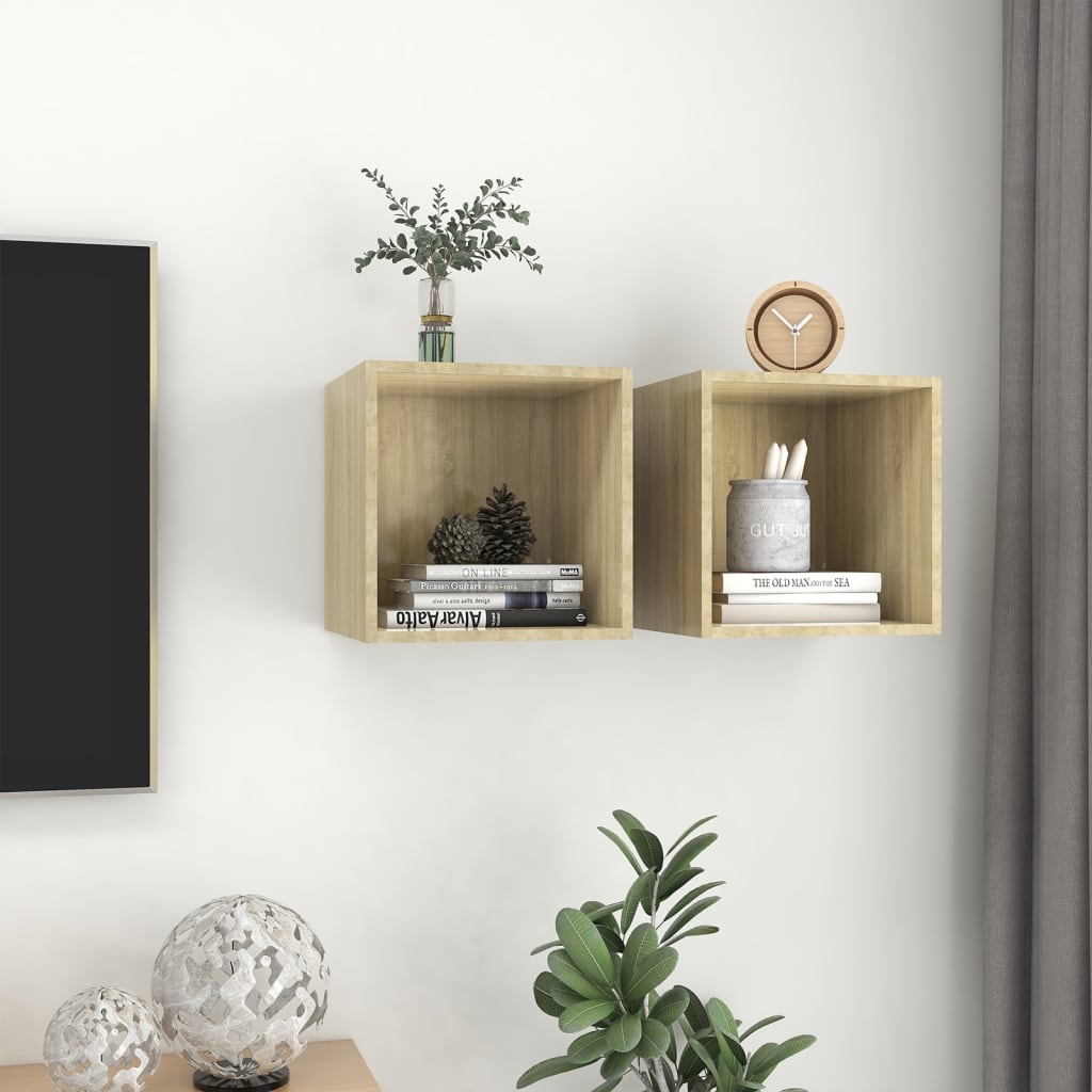 Zidni ormarići 2 kom boja hrasta 37x37x37 cm konstruirano drvo