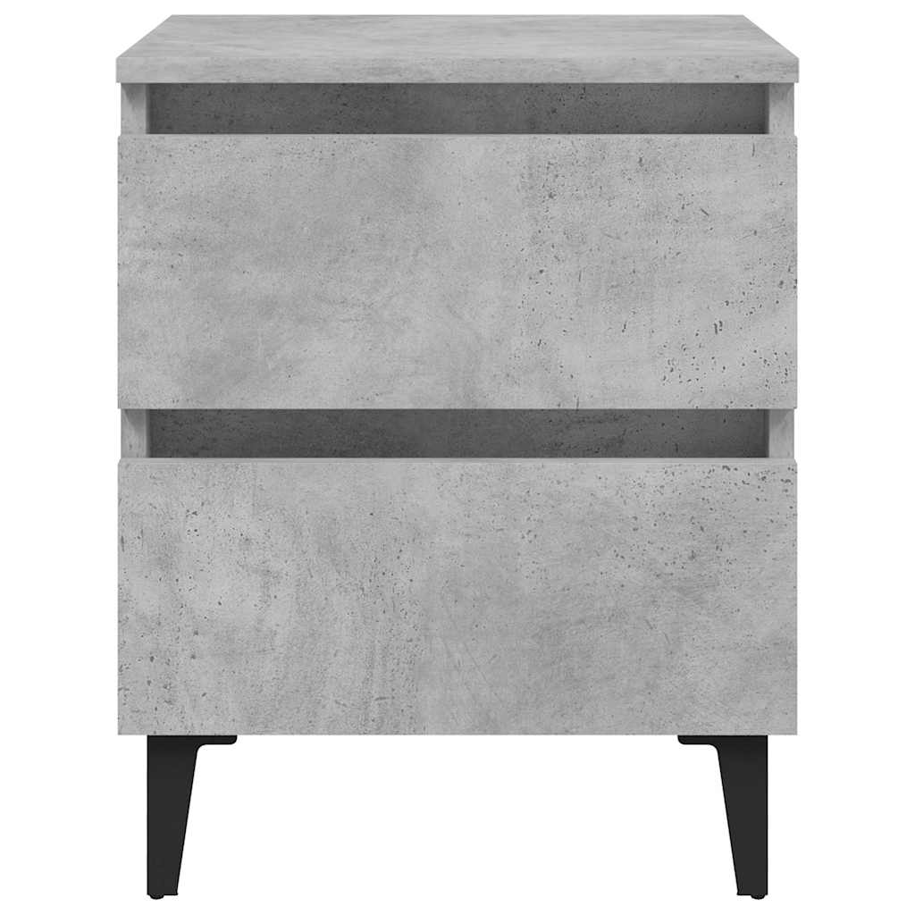 Noćni ormarići 2 kom boja betona 40x35x50 cm konstruirano drvo Siva