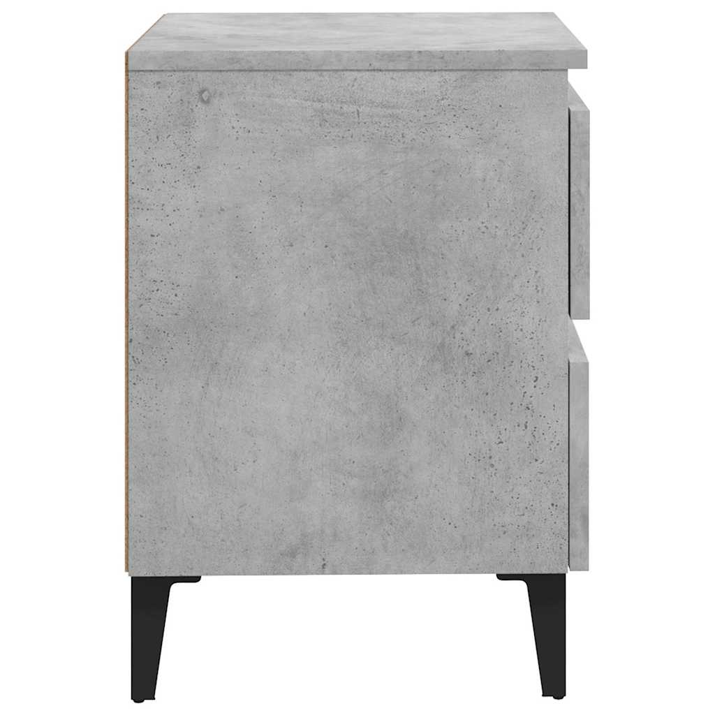 Noćni ormarići 2 kom boja betona 40x35x50 cm konstruirano drvo Siva