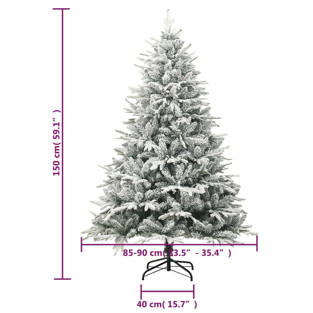 Umjetno božićno drvce sa snijegom zeleno 150 cm PVC i PE