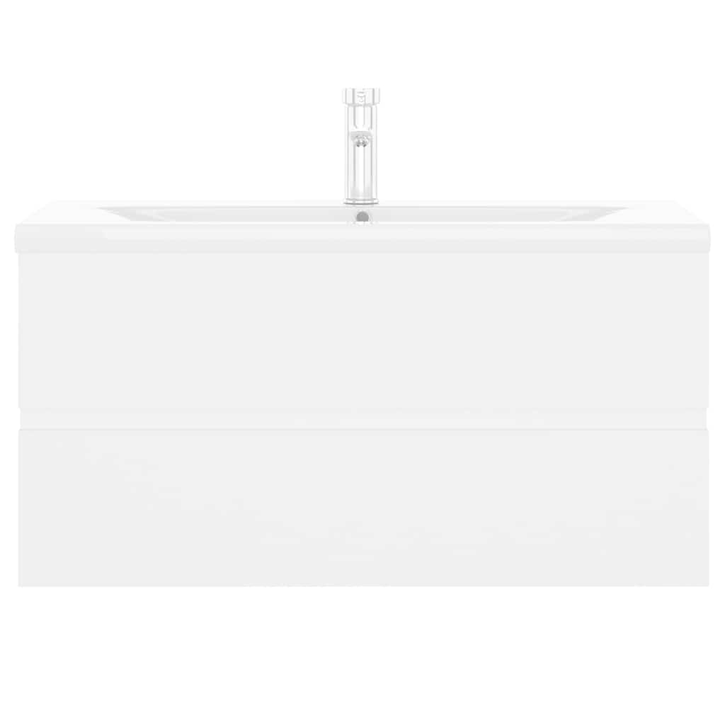 Ormarić s ugrađenim umivaonikom bijeli konstruirano drvo Bijela 90 x 38.5 x 45 cm