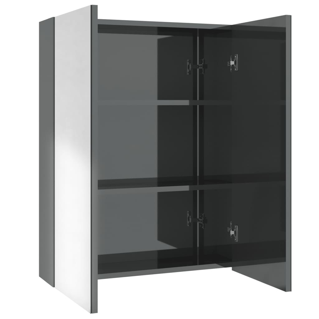 Kupaonski ormarić s ogledalom 60x15x75 cm MDF siva bijeli