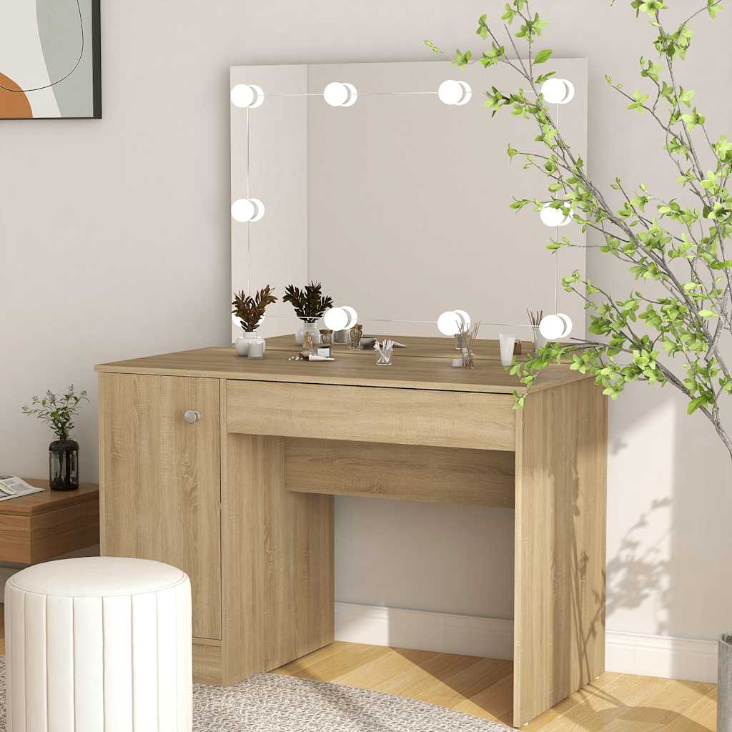 Stolić za šminkanje LED 110 x 55 x 145 cm MDF boja hrasta