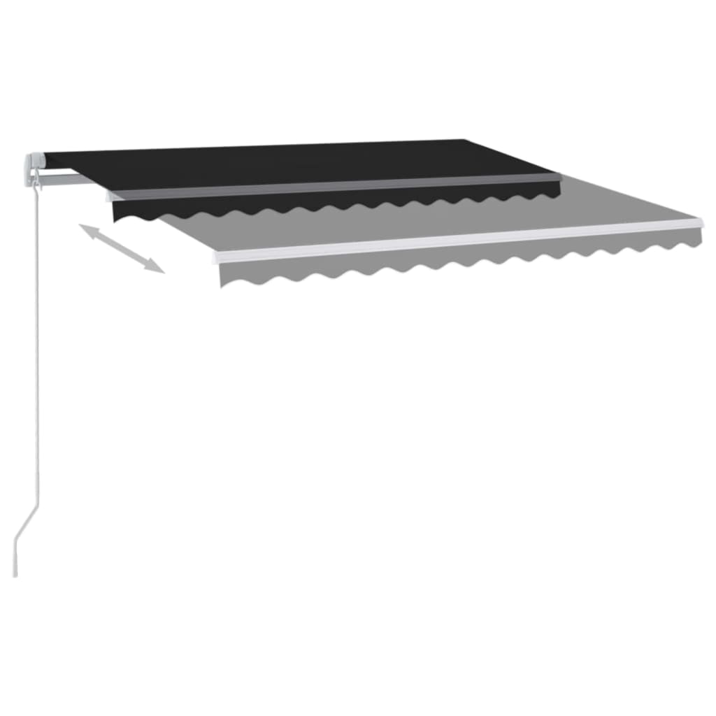 Tenda na ručno uvlačenje s LED svjetlima 350 x 250 cm antracit