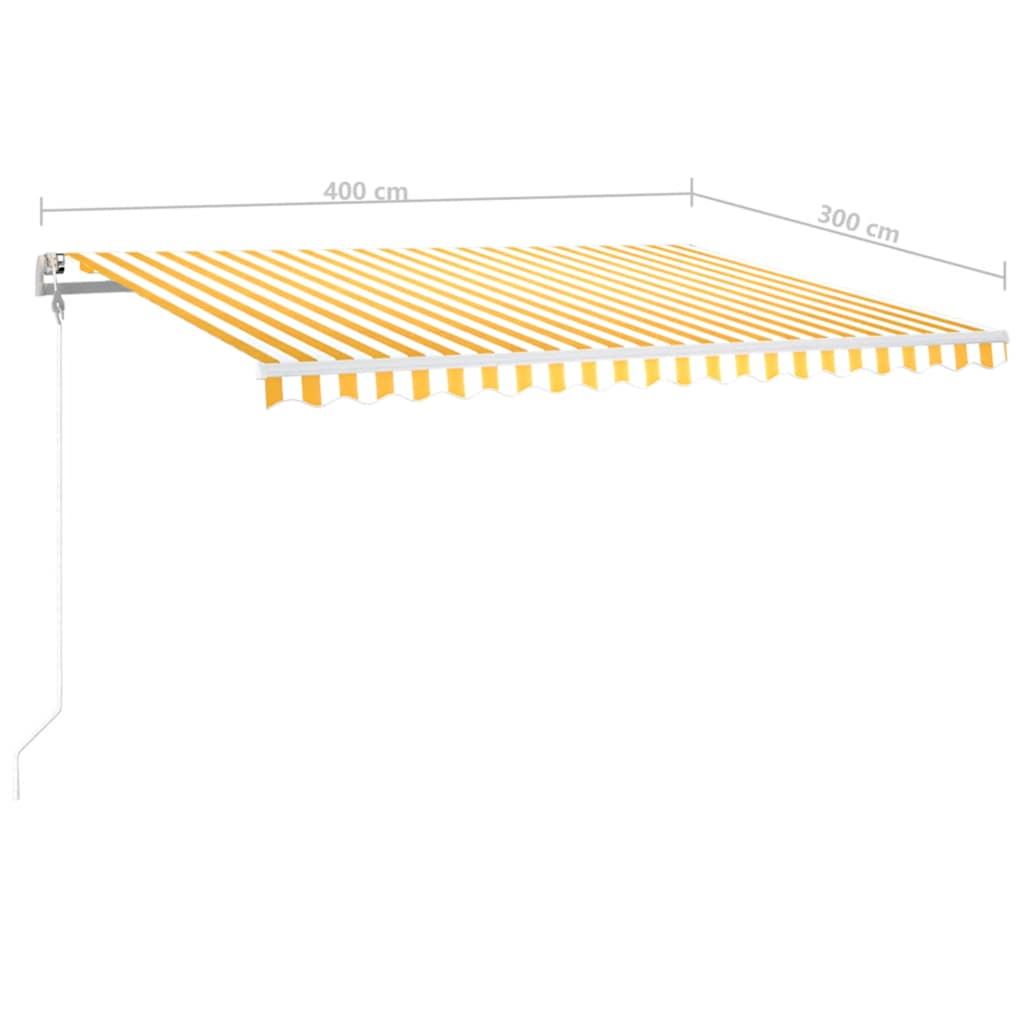 Automatska tenda sa senzorom LED 400x300 cm žuto-bijela