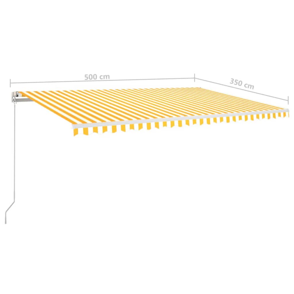 Tenda na ručno uvlačenje 500 x 350 cm žuto-bijela