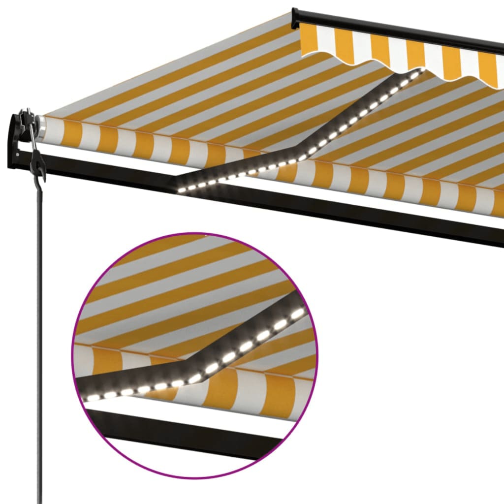 Automatska tenda sa senzorom LED 500x350 cm žuto-bijela