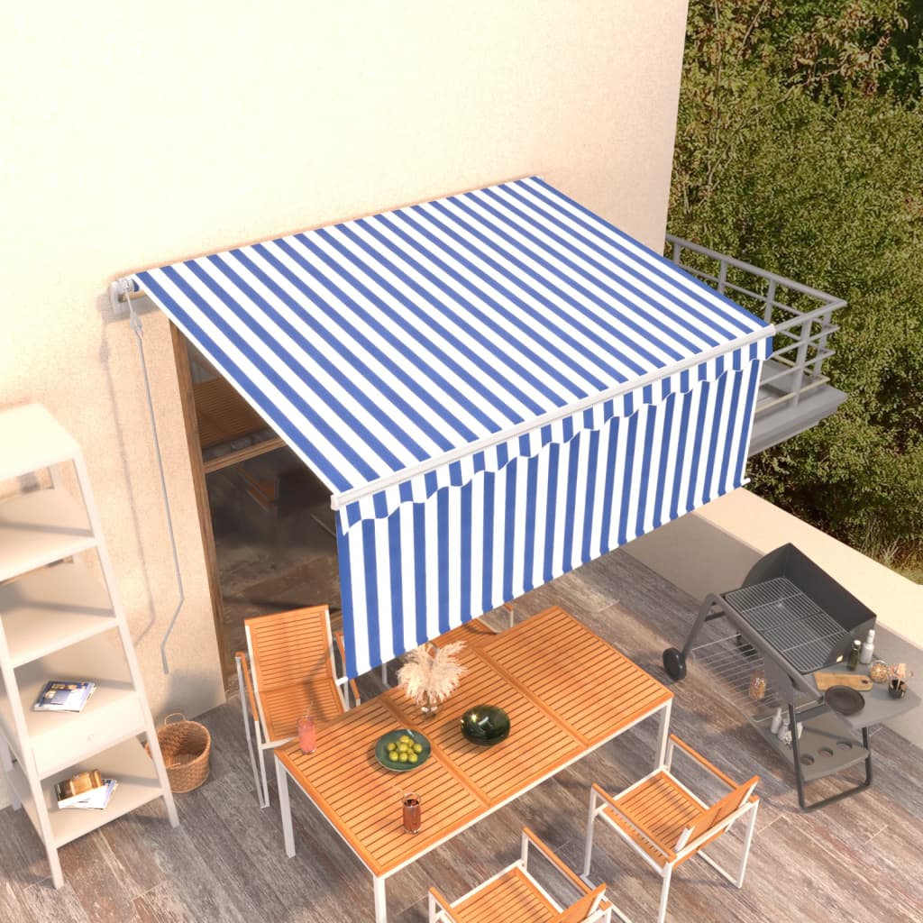 Automatska tenda na uvlačenje s roletom 3,5x2,5 m plavo-bijela