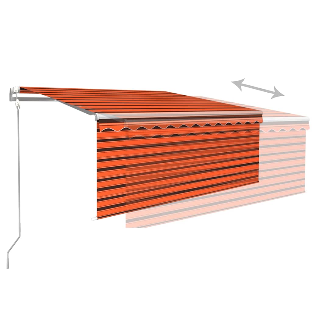 Automatska tenda s roletom 3,5 x 2,5 m narančasto-smeđa