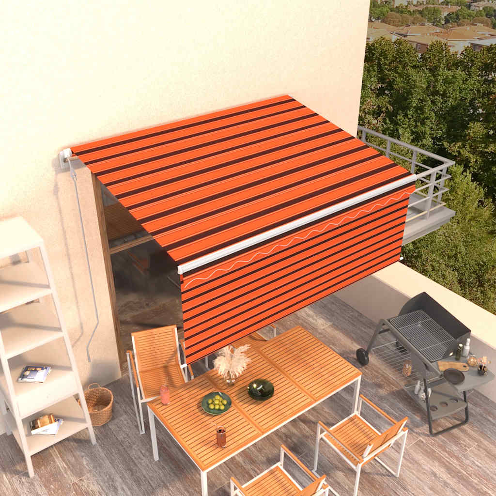 Automatska tenda s roletom 3,5 x 2,5 m narančasto-smeđa