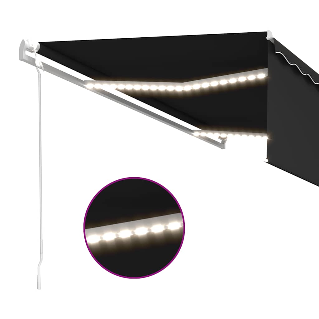 Automatska tenda s roletom i senzorom LED 5 x 3 m antracit